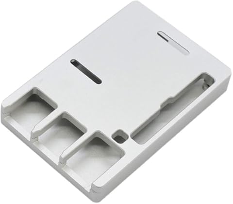 Nrpfell para Raspberry Pi 4 Modelo B Caja de AleacióN de Aluminio Metal CNC RefrigeracióN Ultradelgada DisipacióN de Calor de la Carcasa para Raspberry Pi 4B Solamente (Plata)