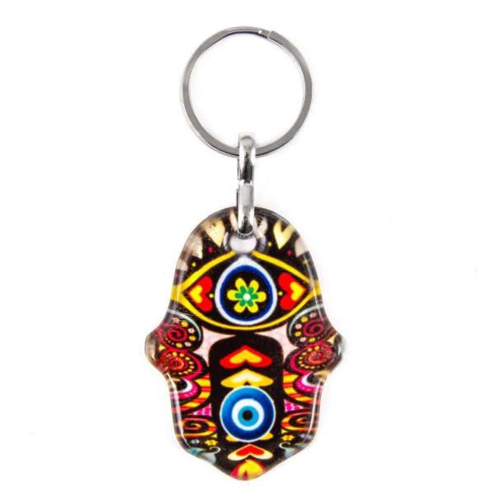Jeannieparnell 500 - Hamsa Hand, Hand of Fatima & Lucky Evil Eye Keyring Bag Hanger Protection and Good Luck