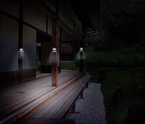 Falove 8 Pack Solar Powered Lights for House Outdoor Landscape Garden Fence Lamp (White)