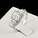 FENDINA Womens 18K White Gold Plated 3 Stone CZ Crystal Eternity Promise Ring Engagement Wedding Bands, Size 8
