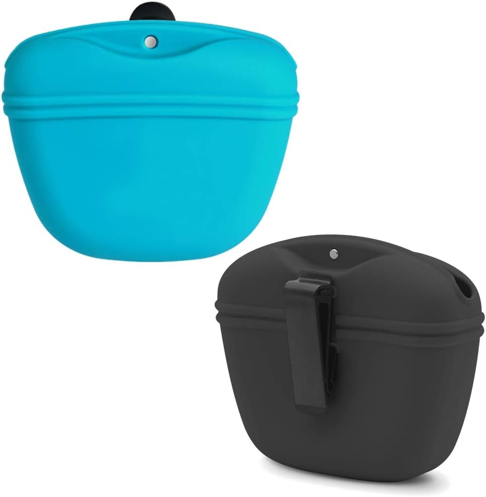 NALCY Dog Cat Treat Pouch, 2 Pcs Silicone Dog Treat Pouch, Training Pet Puppy Bag, Portable Training Pouch