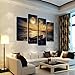 Cao Gen Decor Art-S48648 4 Panels Wall Art Waves Painting on Canvas Stretched and Framed Canvas Paintings Ready to Hang for Home Decorations Wall Decor …