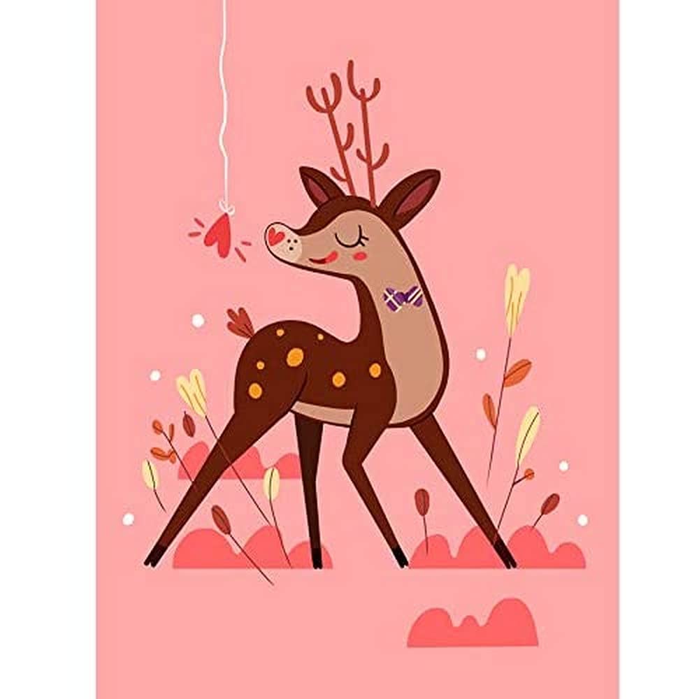 Wee Blue Coo Stag in Love Art Print Canvas Premium Wall Decor Poster