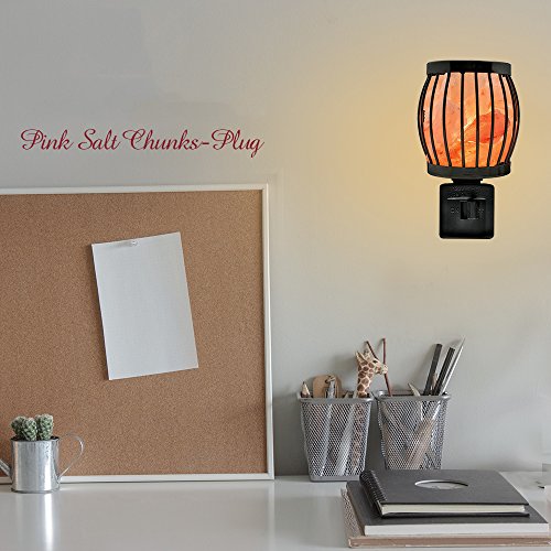Himalayan Glow Natural Salt lamp, Framed Night Light Rotateable Base, Wall Plug In - Thumbnail 6