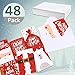 48 Pack Christmas Cards Assortment, Ohuhu Blank Side Note Card W/48 Envelopes & 48 Stickers for Gifts Box, Xmas Winter Holiday Cards of 6 Designs，Polar Bear, Santa Claus, Red