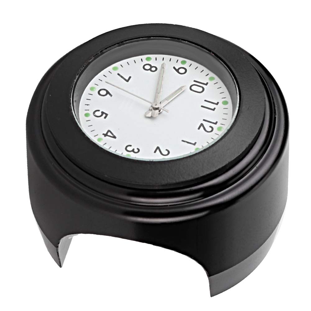 Motorcycle Quartz Clock, Modified Handlebars to Install Waterproof Accessories(Black White Dial).-for motorcycle clock analog motorcycle clock analog bike watch handlebar mount