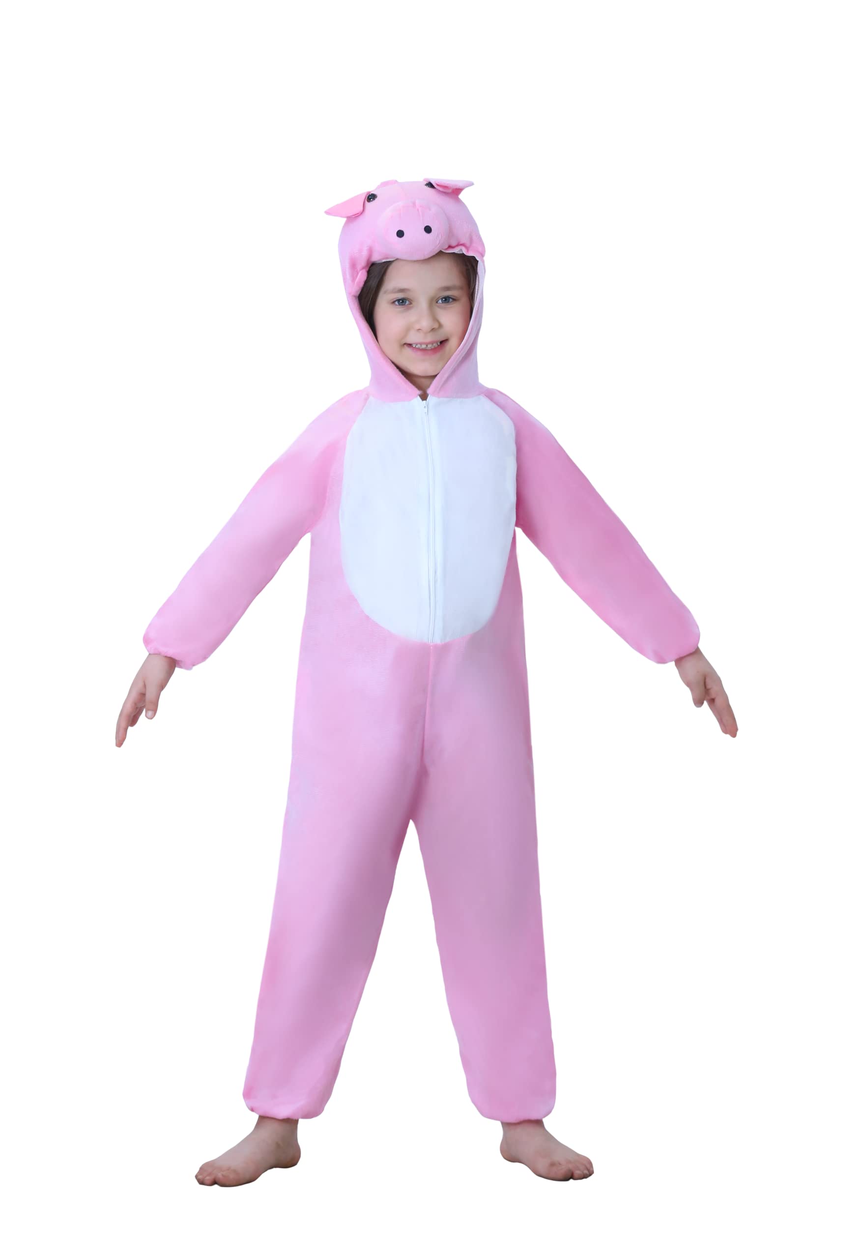 Matissa Kids Animal costumes Boys Girls Pijamas Fancy Dress outfit Cosplay Children (Pig, L (For kids 105-120 cm tall))