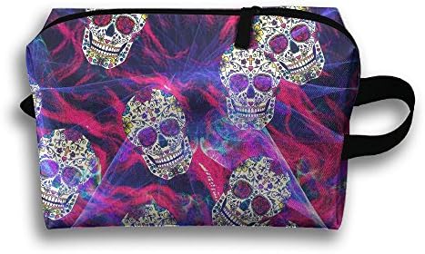 DIA DE LOS MUERTOS SKULLS Oxford Travel Toiletries Bag Sturdy Organizer Cosmetic Handbag For Women Men Portable