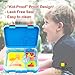 Kid Bento Lunch Box Container for Kids - Leakproof Insulated Childrens 4 Compartment Reusable Food Containers - Lunch Boxes include 2 in 1 Spoon and Fork Spork Set - Microwave and Dishwasher Safe