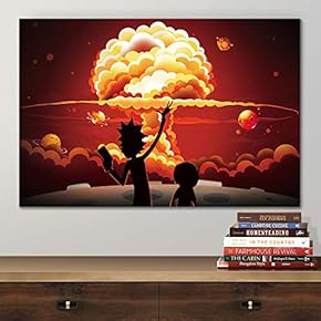 Rick and Morty Canvas Wall Art Modern Wall Decor Stretched and Framed Ready to Hang - 12x18 inches