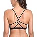 CRZ YOGA Women's Light Support Cross Strappy Back Feminine Yoga Sports Bra Black XL