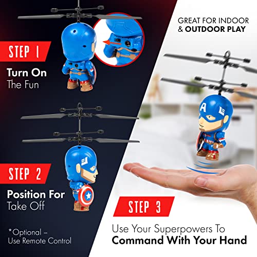 World Tech Toys Marvel Legends Captain America Action Figure Flying Toy