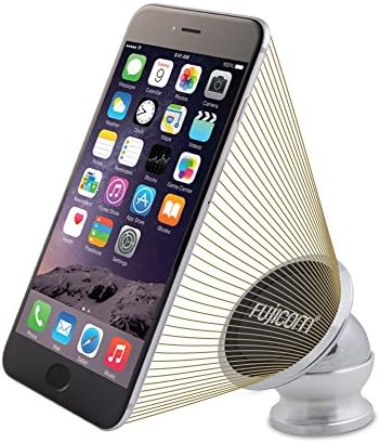 Universal Strong Magnetic Premium Car Mount Phone Holder for Cell Phones,GPS,mini Tablet,stylish Chrome Base & Black Head Plate for Car, Home, Office and Kitchen