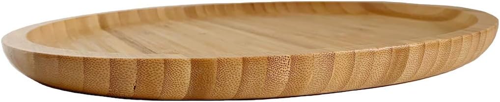 Ecowonder Bamboo Wooden Round Tray 30cm Large Round Platter for Tea Coffee Food Home Decoration - Image 5