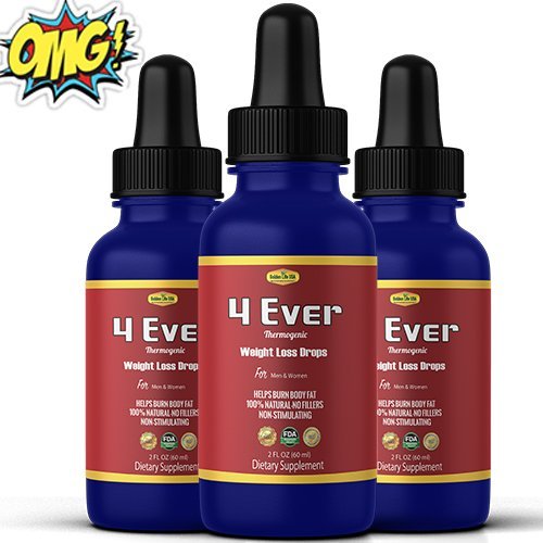 4 Ever Thermogenic Weight Loss Diet Drops Supplement for Women & Men, Best Thermogenic Fat Burner Product, 1 Appetite Control, Get Slim or Money Back Guarantee!