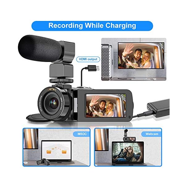 Videokamera Camcorder UHD 2.7K IR Nachtsicht YouTube Vlogging Kamera 36MP 3.0 '' Touchscreen 16X Digital Zoom mit… – Bild 7