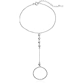 Beixiter CZ Diamond Ring Bracelet Hand Chain - 925 Sterling Silver Finger Ring Bracelet for Women- Slave Bracelets 7" to 9" Length