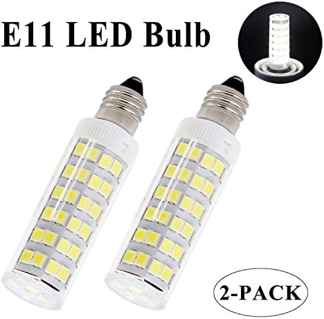 YSCS E11 LED Light Bulb 5W, 45W-55W Halogen Replacement Lights, Dimmable AC110V/ 120V/ 130V, Mini Candelabra Base, Daylight 6000K T4 JD Type Led Bulb for Ceiling Fan, Indoor Lighting (Pack of 2)