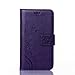 Microsoft Lumia 640XL Purple Flip Case,Butterfly Pattern Qbily PU Leather Wallet Stand Strap Protective Cover with Built-in Credit Card,ID Card Slot,Cash Pocket and Magnetic Closure + Stylus Pen