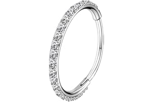 OUFER Nose Rings Surgical Steel Cartilage Earrings Tragus 316L Stainless Steel Helix Earrings Cartilage Earring 14G/16G/18G/20G Hinged Segment Rings Hoop