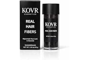 KOVR Real Hair Fibers - 38g Fibers,for natural coverage - For thinning, balding and enhancing - Men & Women (Brown)