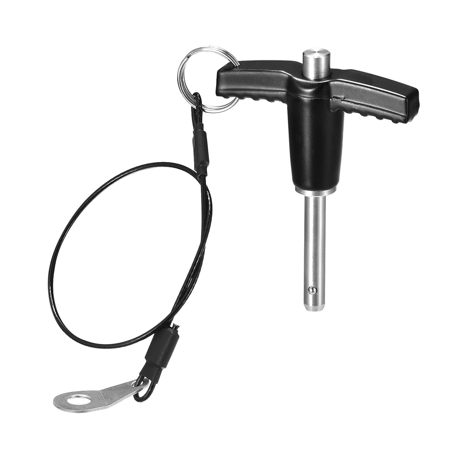 DTGN 6mmx20mm(DxL) T Handle Quick Release Pin - Good for Quickly Connecting and Hooking Up Components - 304 Stainless Steel Ball Locking Pin with Push Button - Black/Silver