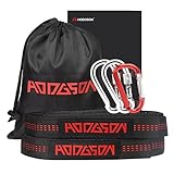 Hammock Straps (Set of 2) â€“ HODGSON Hammock Tree Straps with Heavy Duty 42 Adjustable Loops and 3 Carabiners, No Stretch Tree Hanging Strap Set ideal for Camping Hiking or Swing