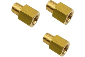 HONGBOW HARDWARE HongBoW 3Pcs Brass Pipe Fitting Adapter 1/8 NPT Male x 1/8 Female NPT Pipe Adapter Female to Male Adapter