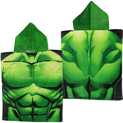 Boy's Incredible Hulk Super Soft Cotton Hooded Poncho Bath Towel