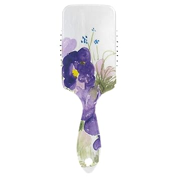 Amazon Com Women Girls Hairbrush Watercolor Flowers Purple Hair