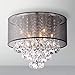 Saint Mossi Modern K9 Crystal Raindrop Chandelier Lighting Flush mount LED Ceiling Light Fixture Pendant Lamp for Dining Room Bathroom Bedroom Livingroom 6 E12 Bulbs Required H12