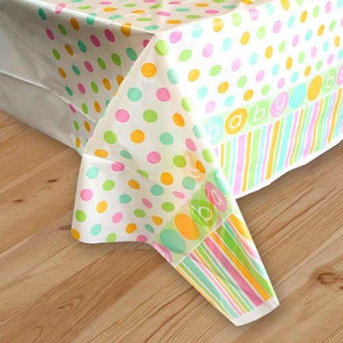 Unique Party 42353 - Pastel Baby Shower Plastic Tablecloth, 7ft x 4.5ft, Multicolor, 83.9 x 53.9 inch (Rectangular) - Image 5