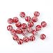 ILOVEDIY 200pcs in Bulk Red Round Spiral Acrylic Loose Beads 10mm for Jewelry Making