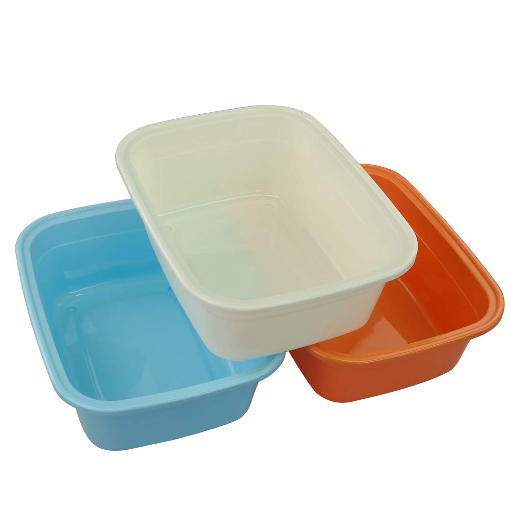 Fosly 3-pack Colored Rectangular Plastic Washing Up Bowls Basin