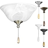 Progress Lighting 2-Light Ceiling Fan Light Kit for AirPro Collection Ceiling Fans, Classic Tranisitonal Style with Alabaster