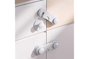 6 Pack Proof Cabinet Locks - Strong Adhesive Safety Latches for Kitchen Cabinets, Drawers, Fridge & Pantry | Easy Install No 