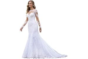WaterDress Beach Wedding Dresses for Bride 2025 Long Sleeve Lace Boho Bridal Gowns for Women WDW001