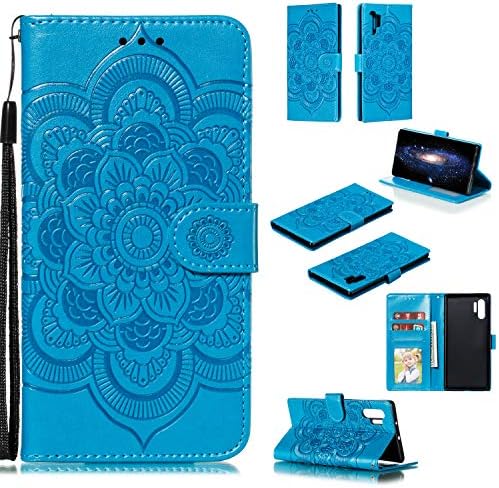 nincyee Wallet Case for Samsung Galaxy Note 10+,Vintage Butterfly Rhombus Mandala Embossing Pattern Premium Leather Flip Cover for Samsung Galaxy Note 10 Plus