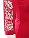 Doublju Womens 3/4 Sleeve Cotton Blend Henley Neck T-Shirt With Lace Trim