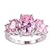 Psiroy 925 Sterling Silver Created Pink Topaz Filled 5 Stone Engagement Ring Band Size 10