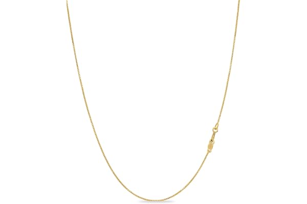 KEZEF Italian Box Chain Necklace for Men and Women, Thin and Strong Solid 925 Silver Necklace with Spring Ring Clasp
