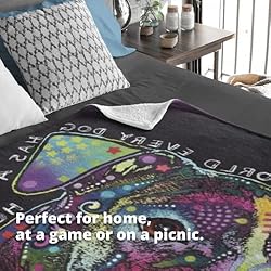 Dawhud Direct Colorful Dog Fleece Blanket for