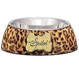Loving Pets Spoiled Leopard Milano Bowl for Dogs and Cats, Small