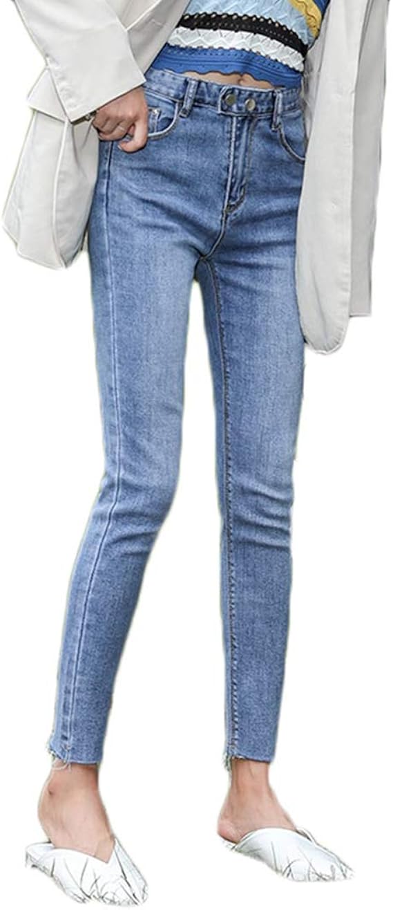 Amazon ジーパン ｇパン パンツ レディース スキニー 春夏秋冬 スリム ストレッチ 美脚 細身 ロングパンツ 綿 防寒 暖か ハイウエスト ロング丈パンツ 着痩せ 通勤 通学 ブルー S M L Xl 普段着 防風 おしゃれ 伸縮性 旅行 ジーンズ 通販