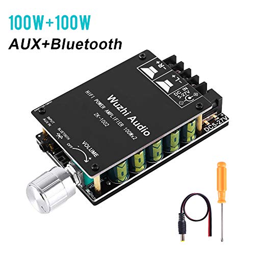 YEMIUGO 200W Bluetooth 5.0 Amplifier Board 100W+100W Power High Fidelity HiFi Dual Channel Stereo Bluetooth Digital AUX Audio Amp Module with LC Filter