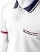 Men's Color Effect Collar Short Sleeve Polo T Shirt WHITE M