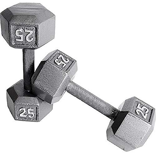CAP Barbell Solid Hex Dumbbell, Single (25lb x 2)
