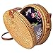 Rattan Bags For Women Straw Wicker Purse Round Crossbody Shoulder Summer Woven