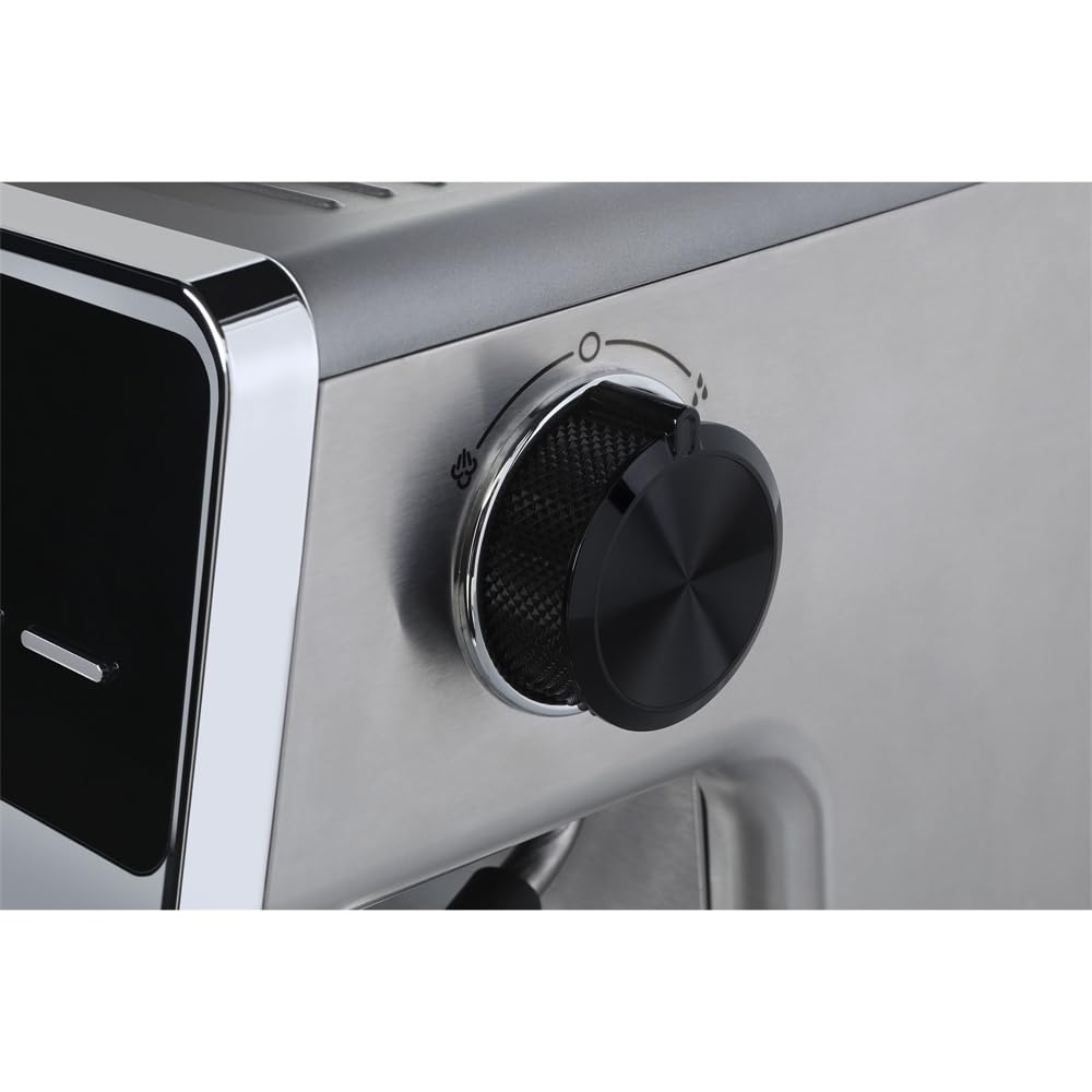 Vestel SESM9090 X Grinding Siebträgermaschine mit Auto-Tamping-Funktion, Edelstahlkegelmahlwerk, 200 gr Kaffeebohnenbehälter, 20 Bar, 1500 W, Edelstahl/schwarz, 15000412 7