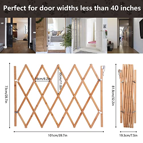Expandable Accordion Dog Gate, Wooden Accordian Expansion Dog Gate for
